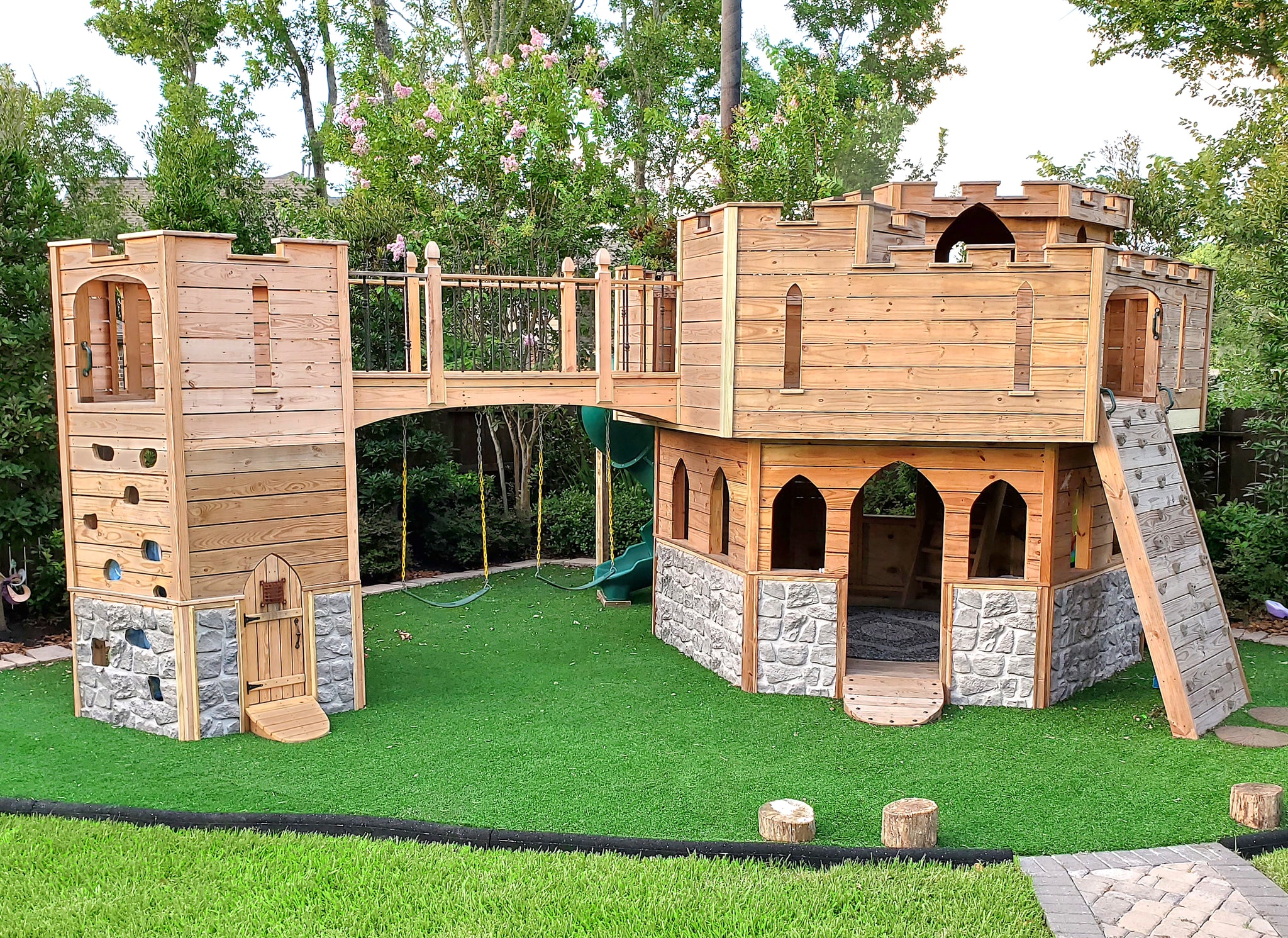 14x14 Whimsical Castle Playhouse Plan for Kids 2 Story 