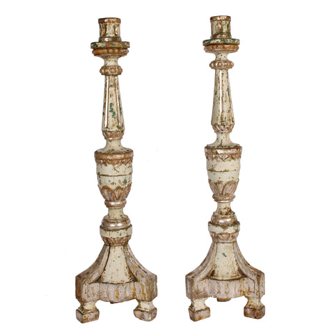 Pair Italian Neoclassical Style Church Candlesticks