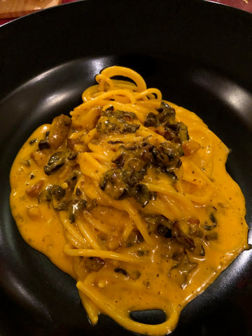 Spaghetti alla Carbonara with Snails