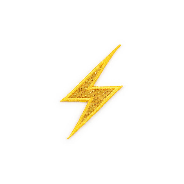 High Voltage Sign Metallic Lightning Bolt Emoji Embroidered Patch – Winks  For Days