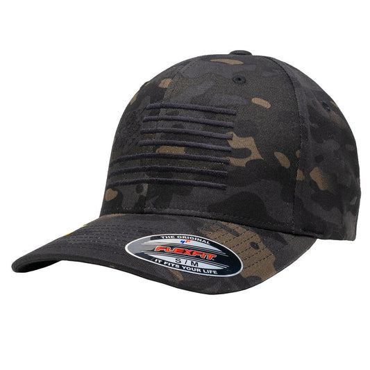 The Ultimate American Flag Hat - The Blackout Flexfit (S/M)
