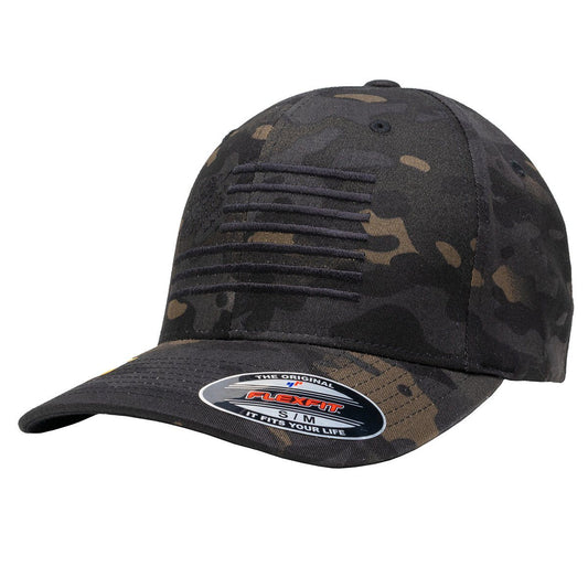 The Ultimate Black American Flag Hat - The Blackout FlexFit