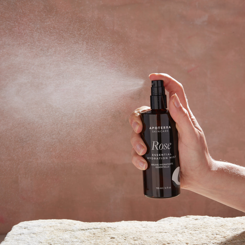 Rose essential hydration toning facial mist for aging and sensitive skin