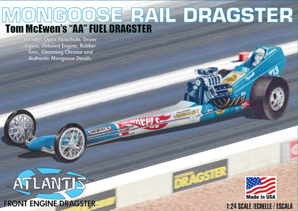 Atlantis Models - 1/24 Tom Mongoose McEwen Front Engine Dragster Plastic Model Kit