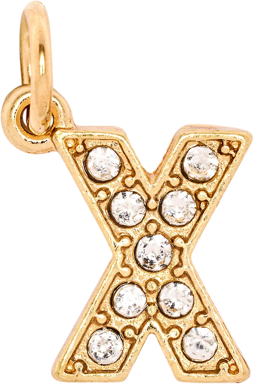 Letter Rhinestone Charm X