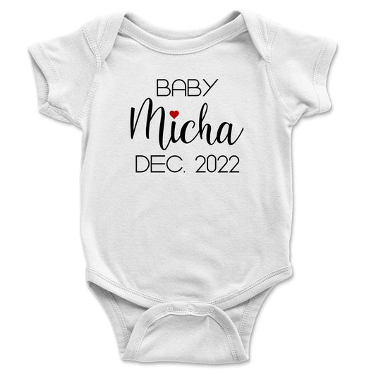 Personalized Name Announcement Natural Cotton Baby ONESIE® – Brain Juice