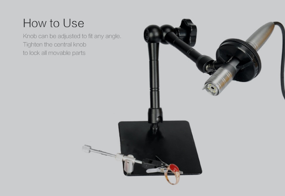 Z004ZB Magic Microscope Stand Jewelry Universal Adjustable Rotating Stand for Handheld USB Microscope Endoscope