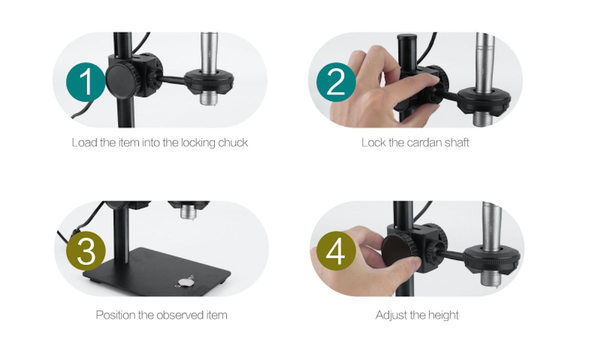 Z008 Microscope Portable Stand Adjustable Precision USB Microscope Stand for Digital Microscope Otoscope