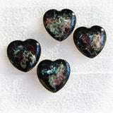 handmade resin heart post earrings black opal rhonda chase design