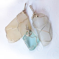 sea glass bohemian pendants women's jewelry. blue, green, aqua, lime, purple, handmade OOAK