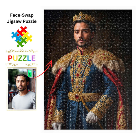 Personalized Royal Prince Puzzle from Photo _ Renaissance Puzzle _ Custom King Puzzle _ Gift for him _ Father's Day