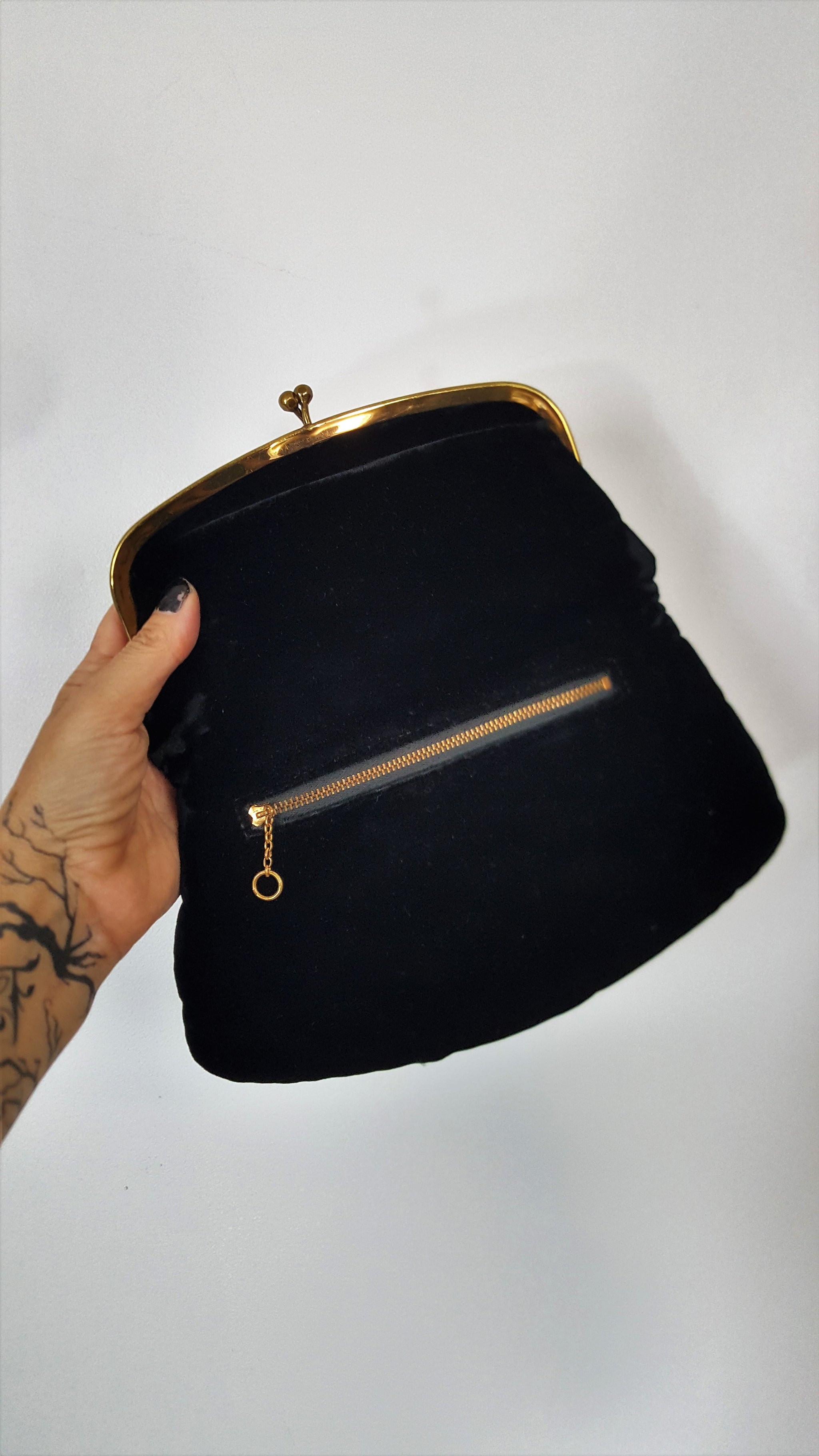 black velvet clutch