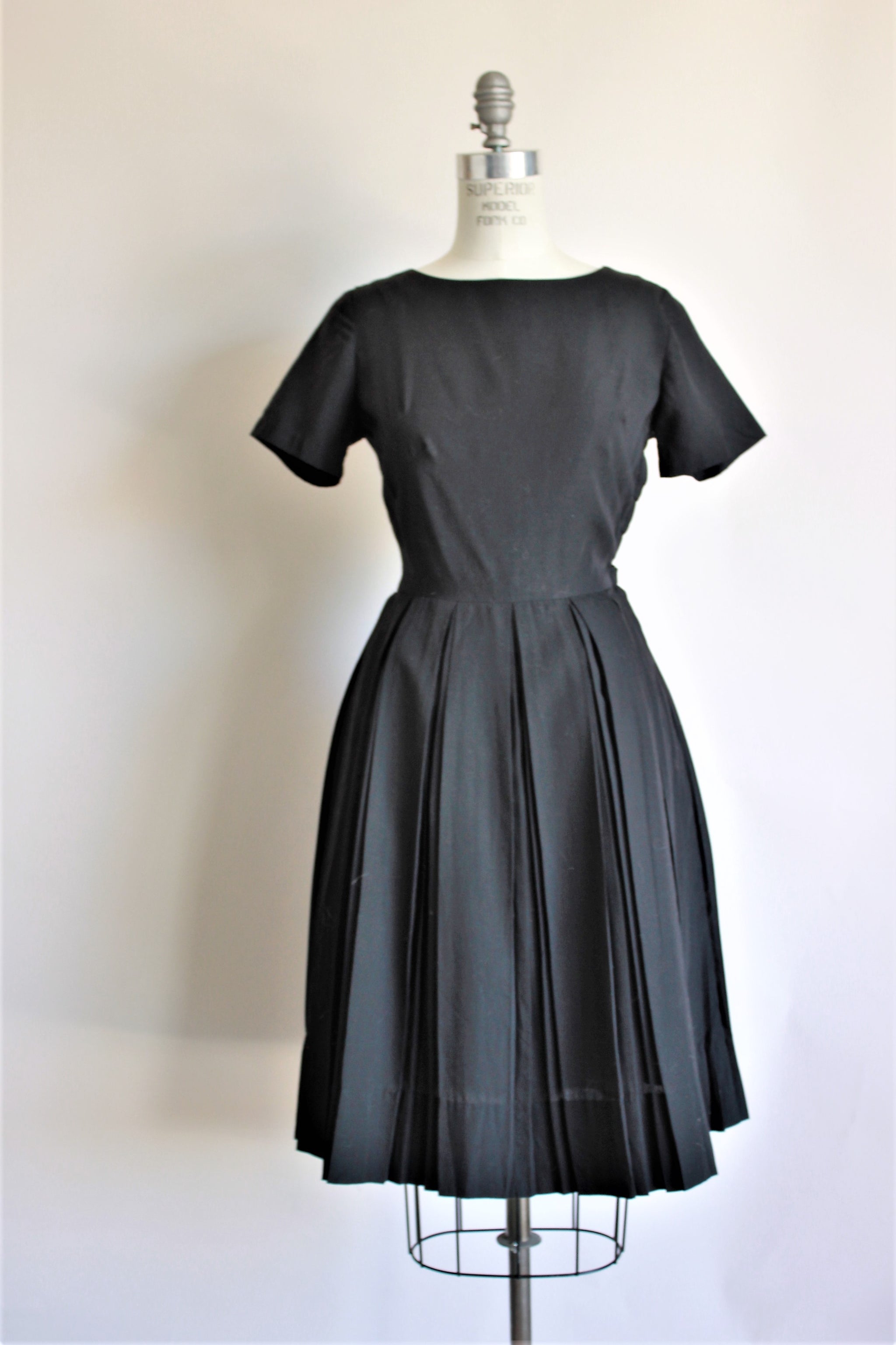Vintage 1950s Black Fit And Flare Dress by Kay Windsor - Toadstool Farm ...