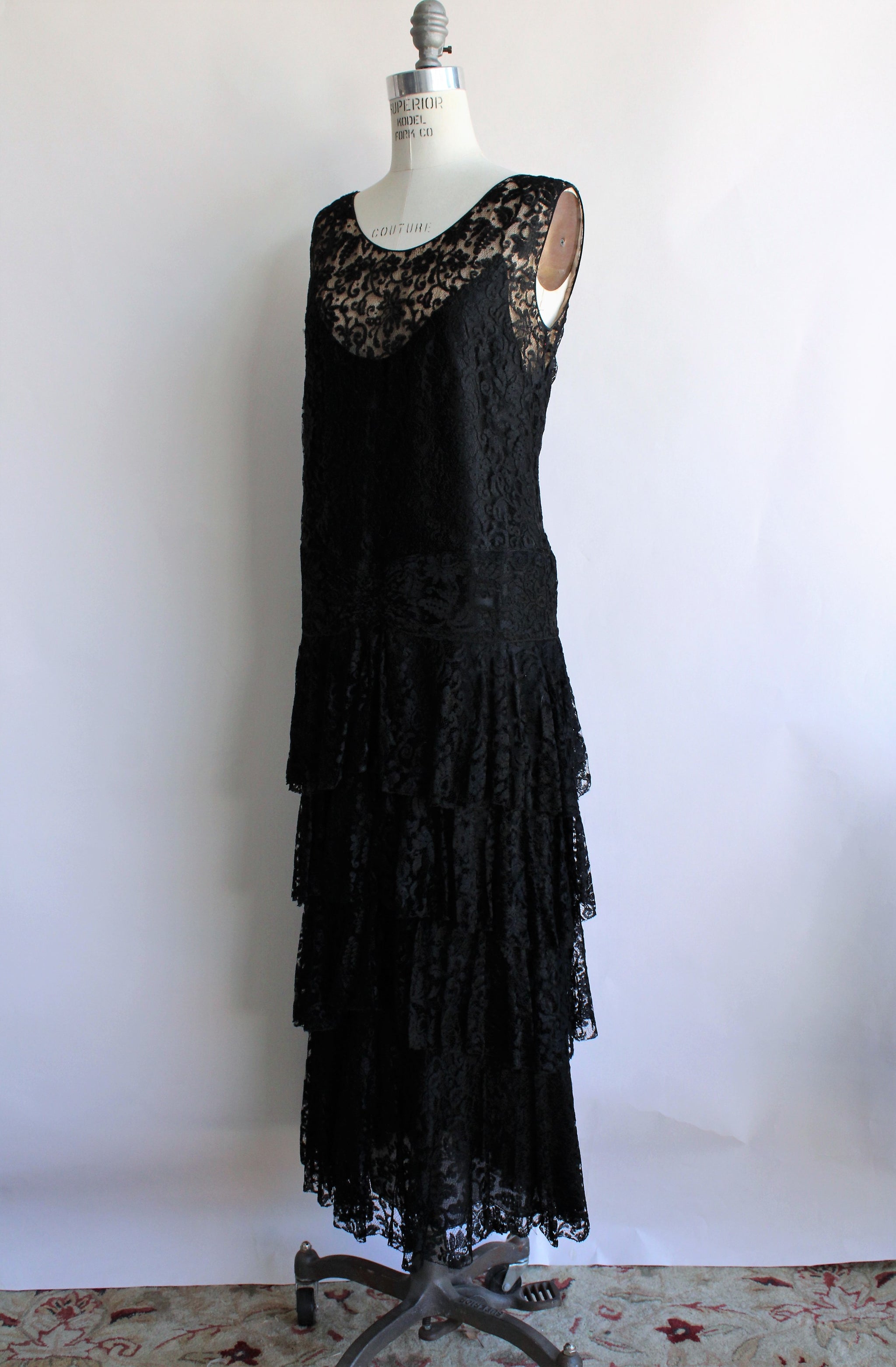 Vintage 1920s Black Lace Flapper Dress – Toadstool Farm Vintage