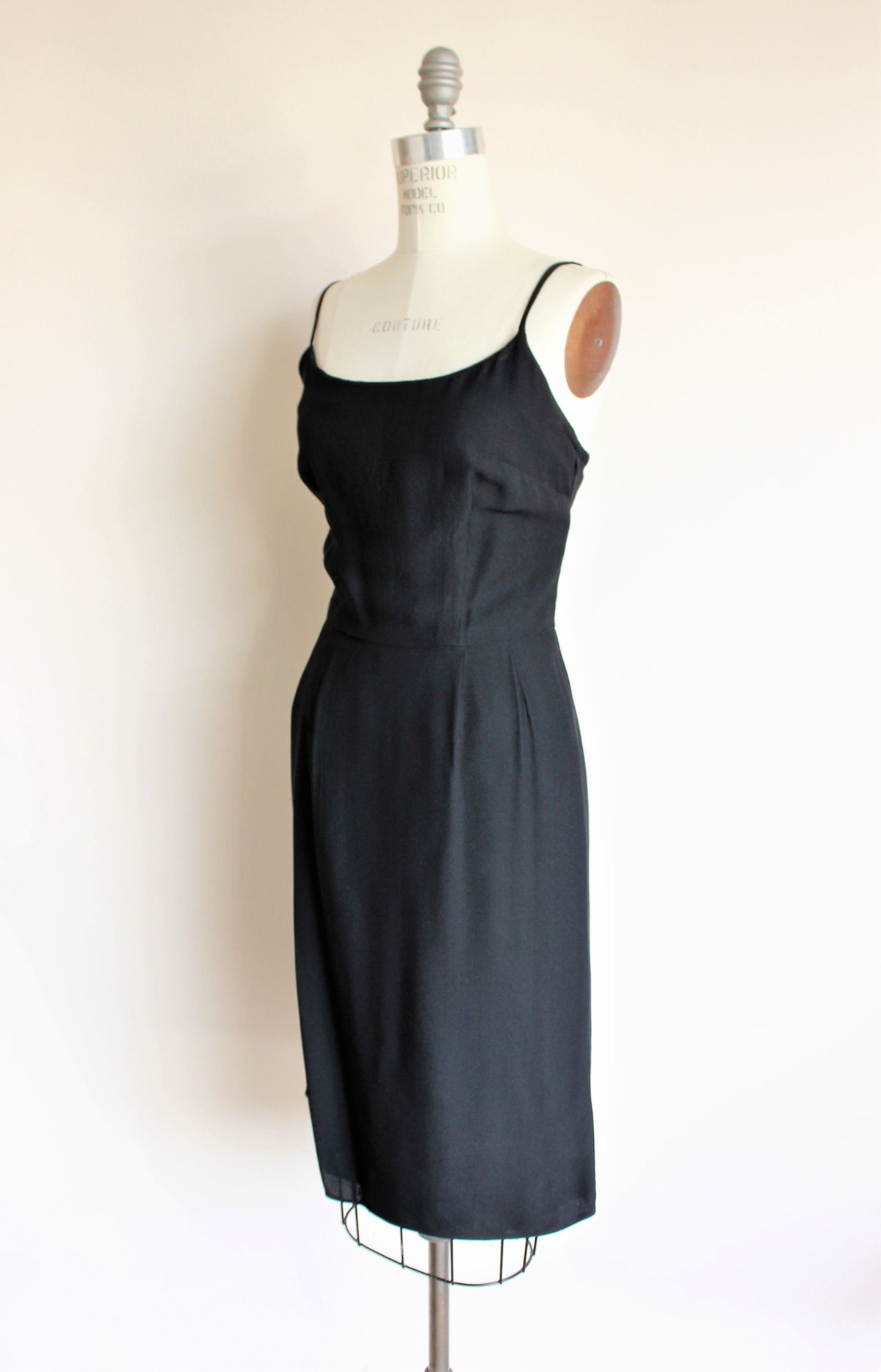 Vintage 1960s Black Crepe Dress - Toadstool Farm Vintage