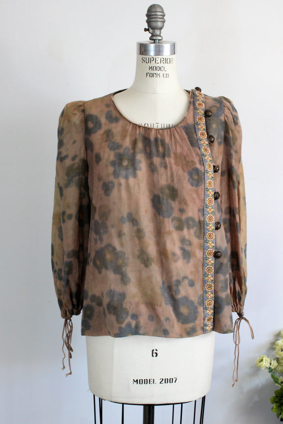 Vintage 1950s Hollywood Costume Floral Blouse With Buttons – Toadstool ...