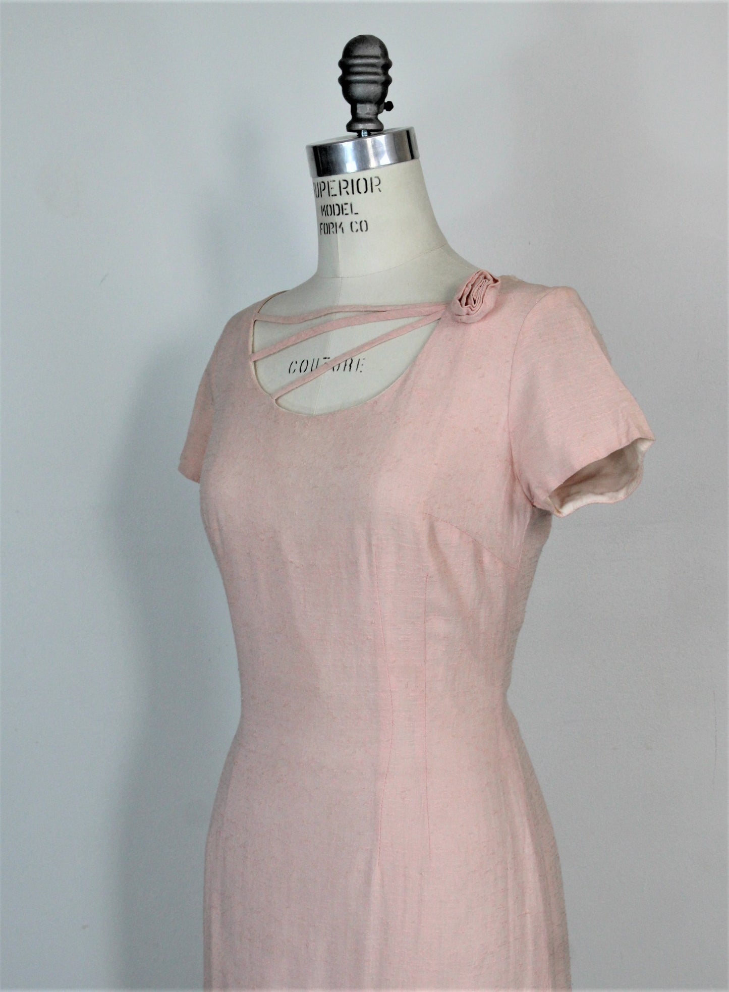 Vintage 1960s Pink Raw Silk Wiggle Dress By Miss Melinda Of California ...