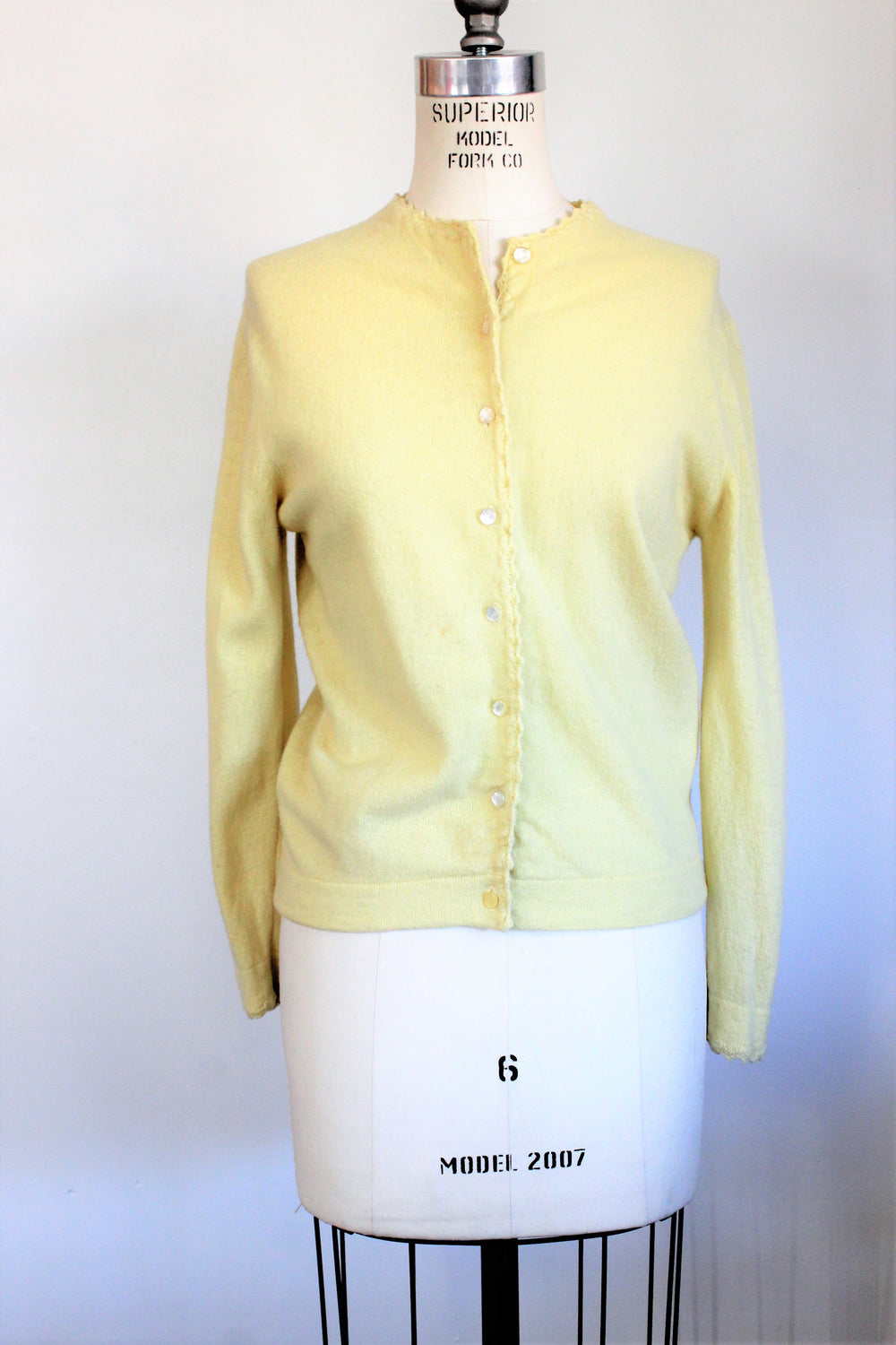 Vintage 1950s Yellow Sweater, Cardigan By Campus Casuals - Toadstool