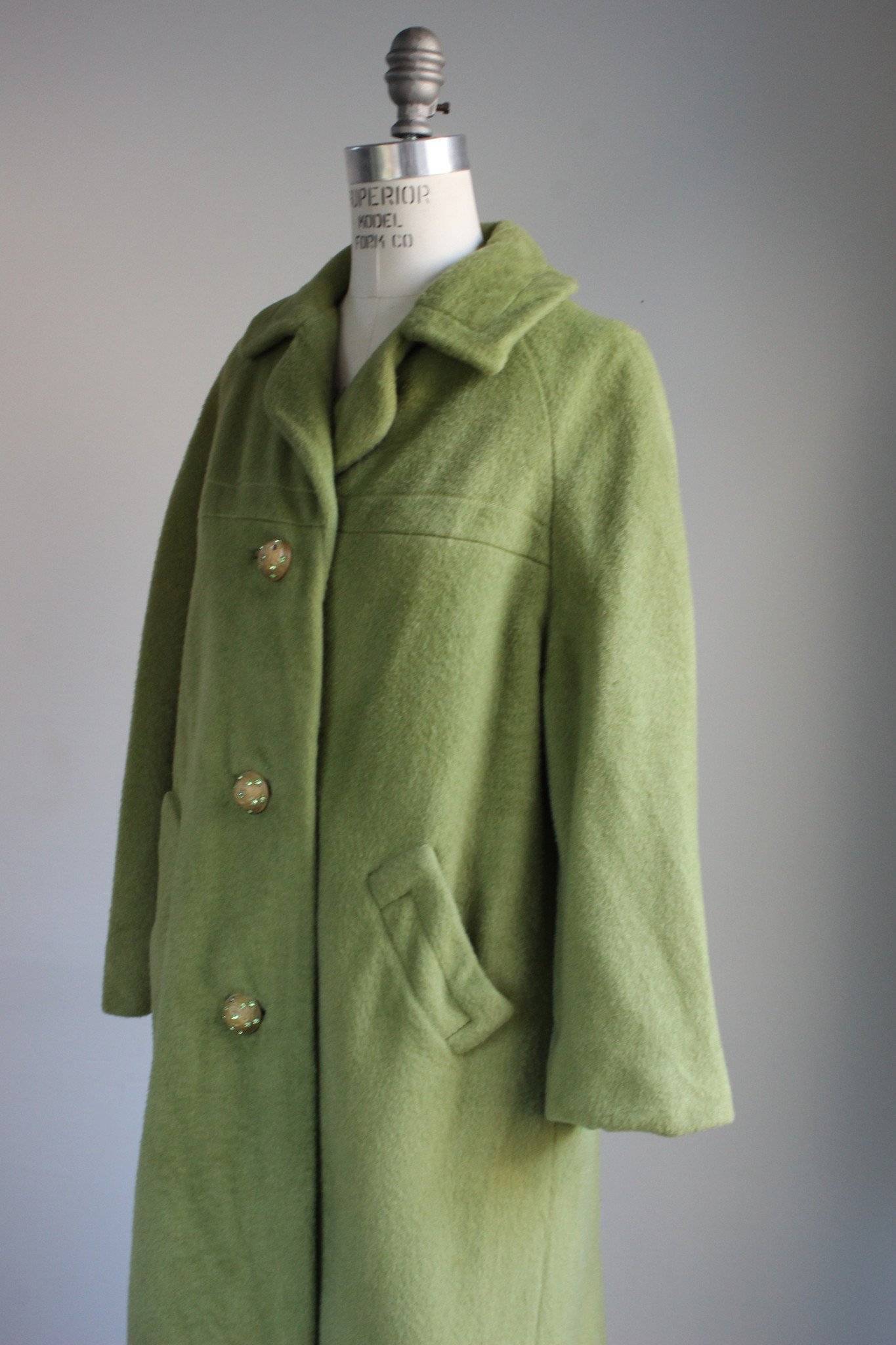 Vintage 1950s Green Mohair Coat - Toadstool Farm Vintage