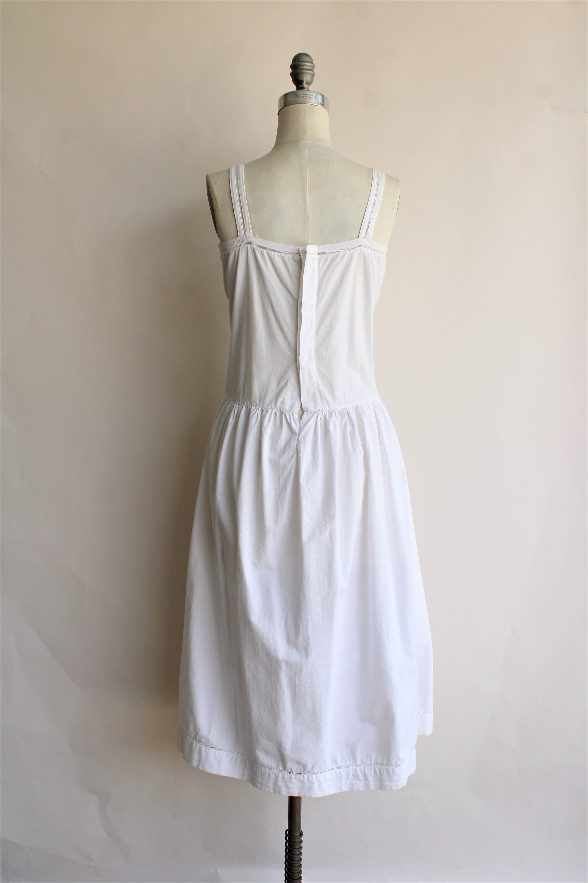 Vintage 1920s White Cotton Chemise - Toadstool Farm Vintage