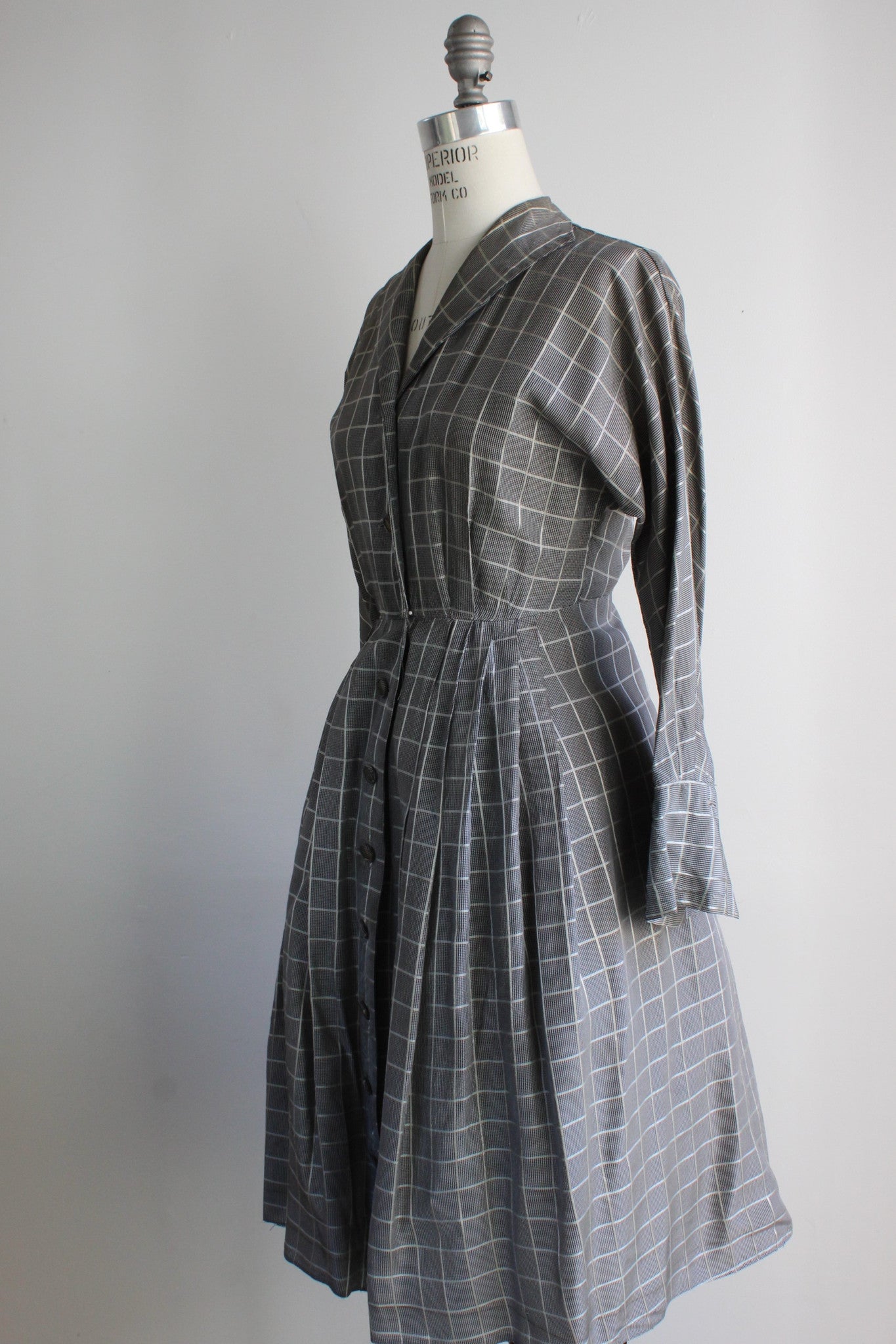 Vintage 1950s Shirtwaist Checked Dress With Pockets, Nelson-Caine ...