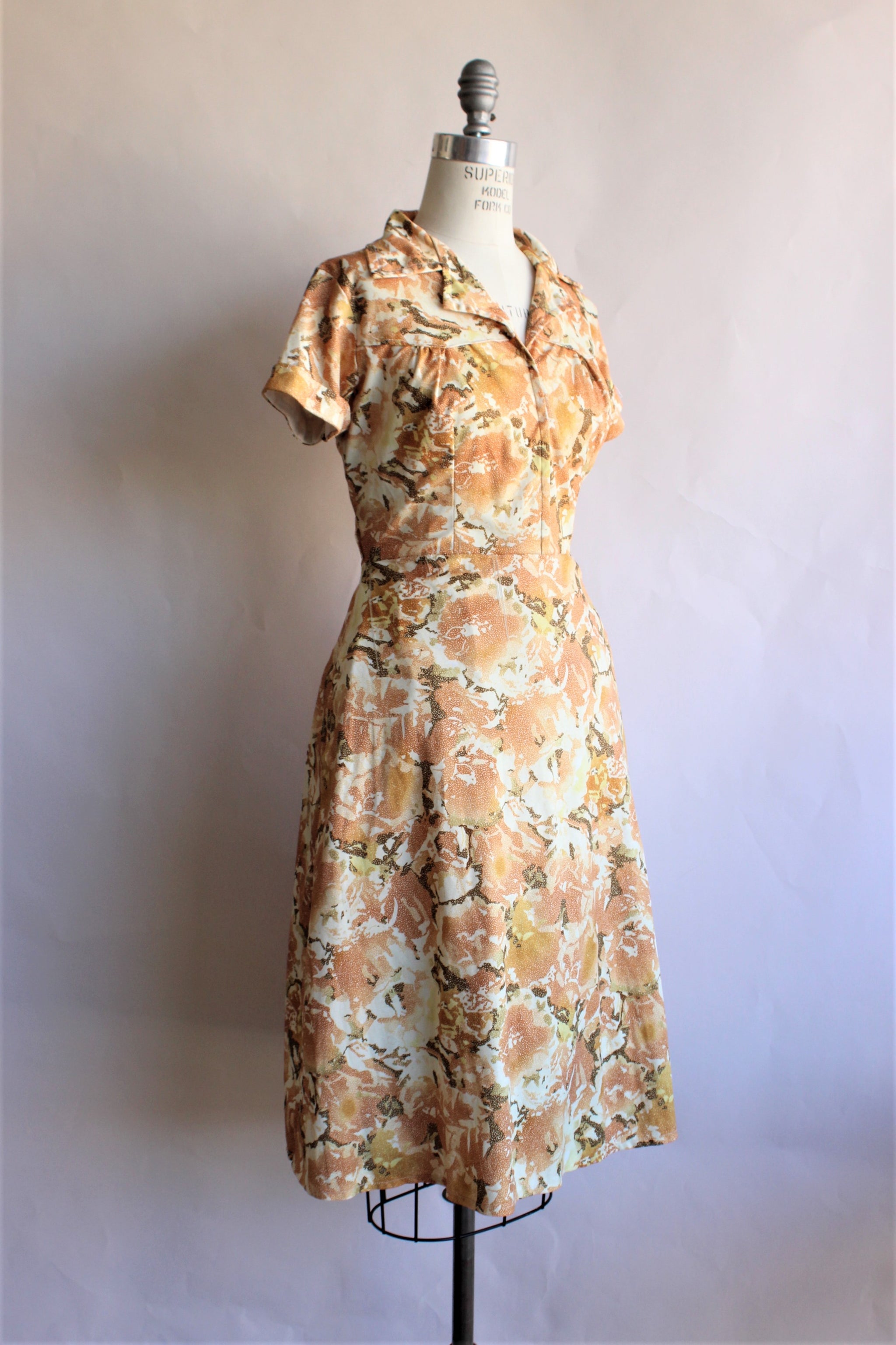 Vintage Late 1960s Nylon Dress in Fall Abstract Print – Toadstool Farm ...