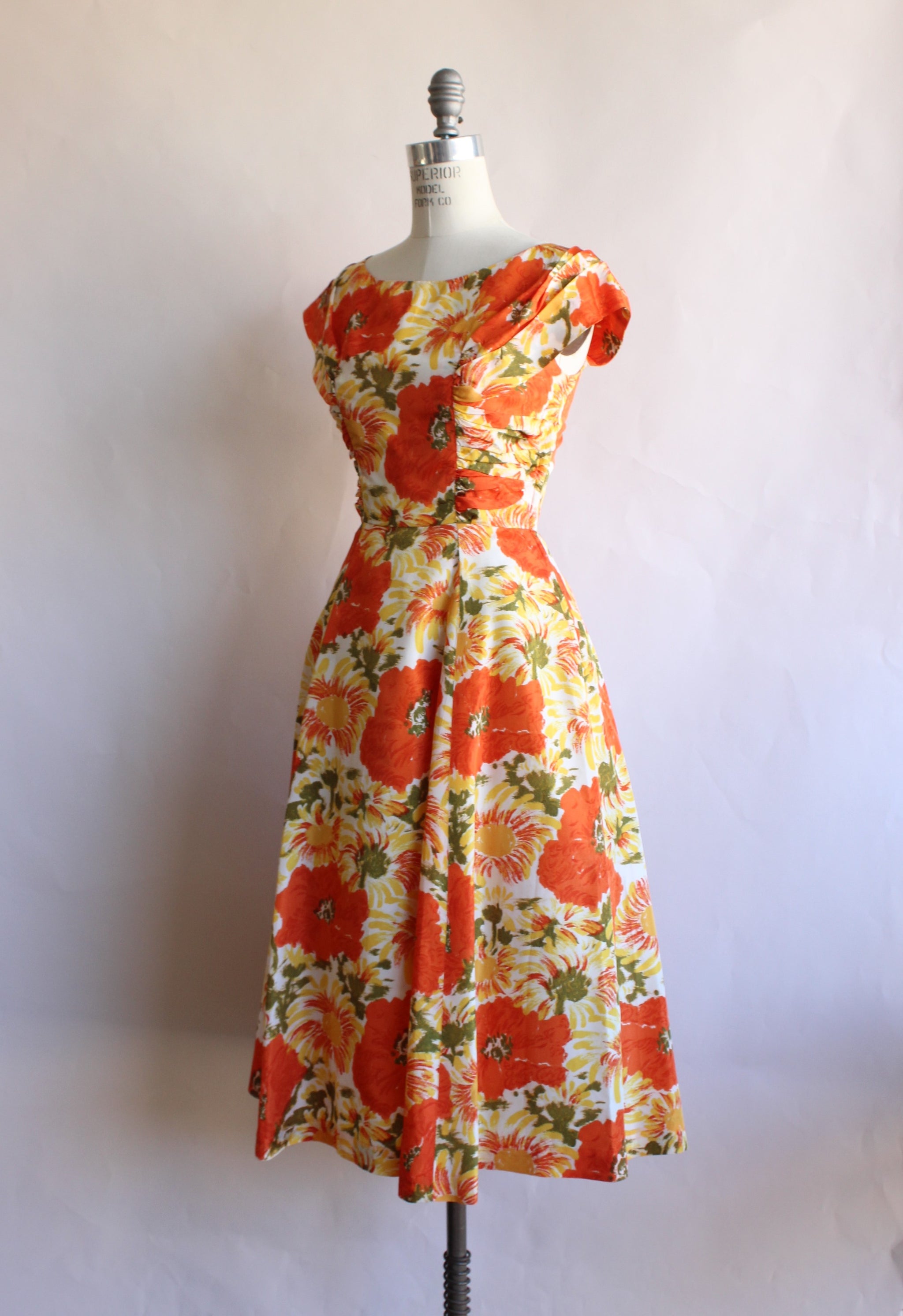 1950s Orange Poppy Print Dress – Toadstool Farm Vintage