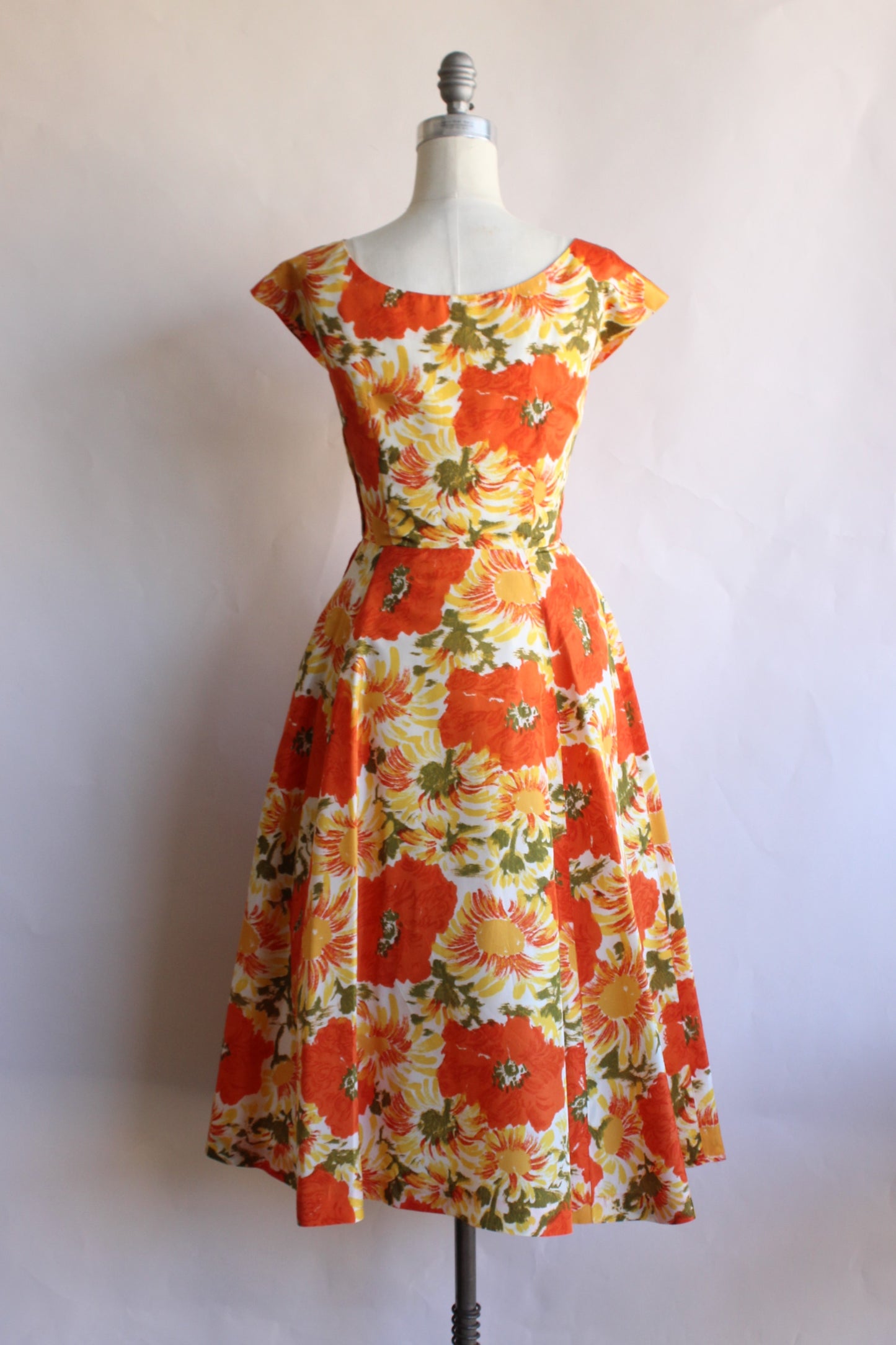 1950s Orange Poppy Print Dress – Toadstool Farm Vintage