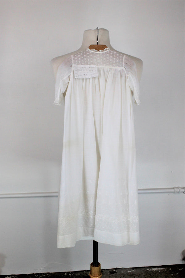 Vintage 1910s Babys White Cotton Christening Dress - Toadstool Farm Vintage