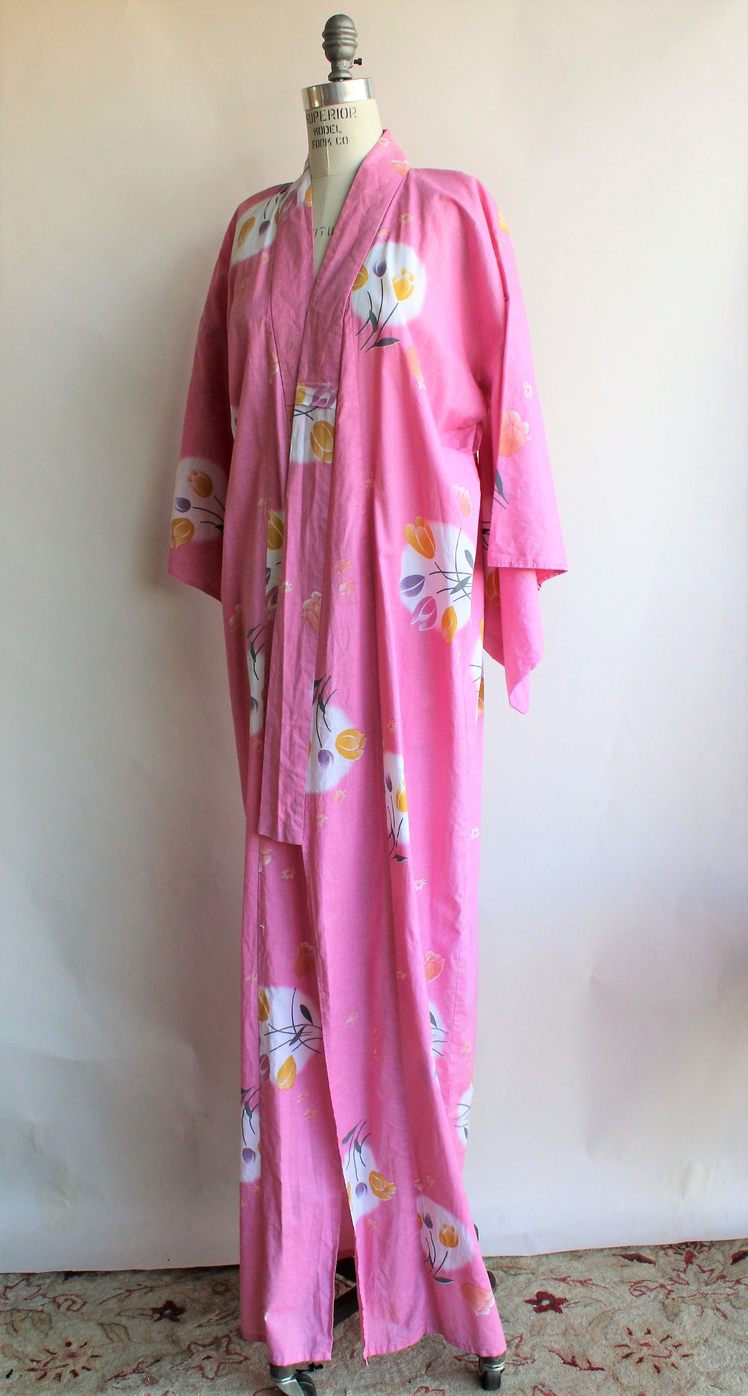 Vintage 1980s 1990s Pink Cotton Kimono – Toadstool Farm Vintage