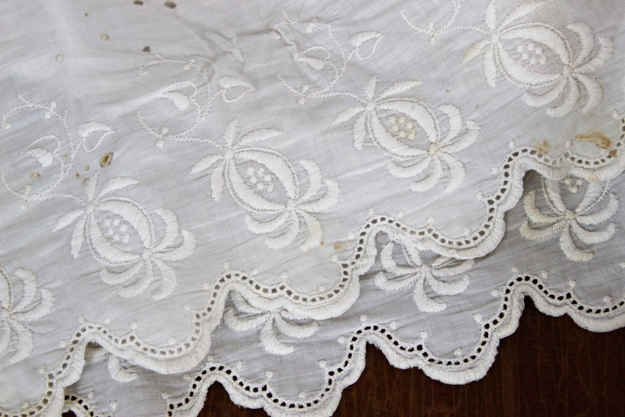Vintage Victorian Edwardian White Wide Embroidered Lace – Toadstool ...
