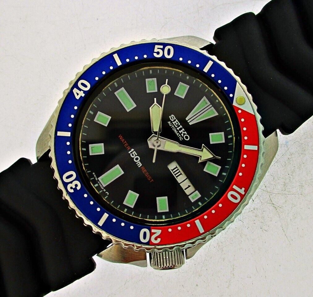 86' SEIKO 6309 7290 SS HERREN DATUM DIVE 620319 AUTO PEPSI SERVICED WA –  Barcelona Vintage Time