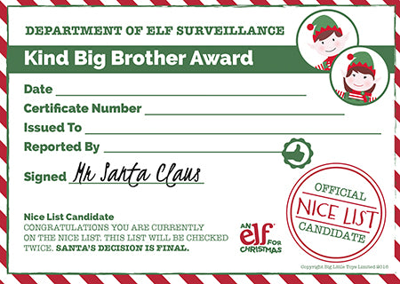 Christmas Certificate Template Christmas Rewards Elf For Christmas