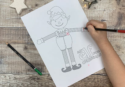 Christmas Colouring Sheet Elf