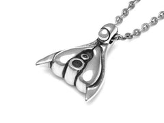 Pewter necklace in shape of clitoris