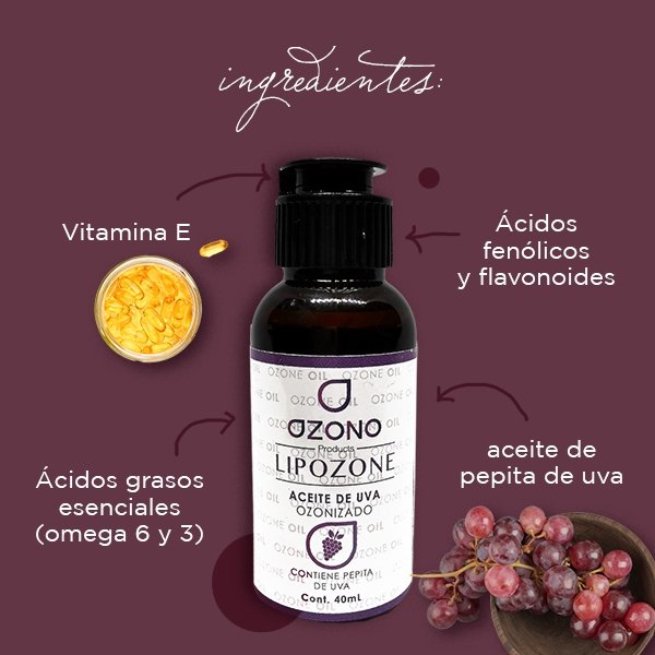 Aceite de pepita de uva ozonizado | Clinique d'Ozono