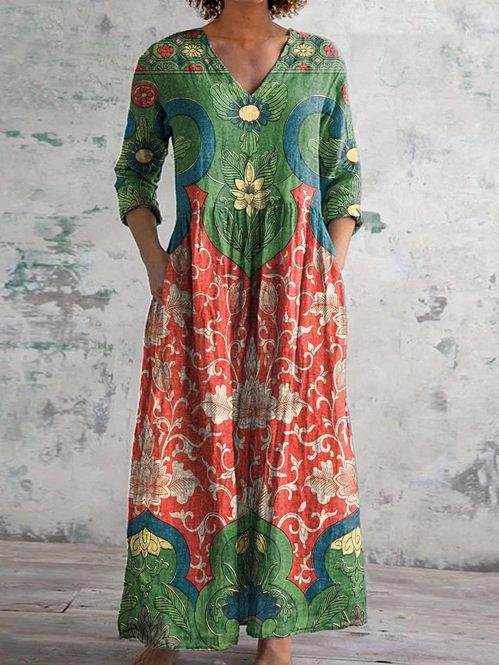 Lucy™ - Vibrant Floral Maxi Dress Full View