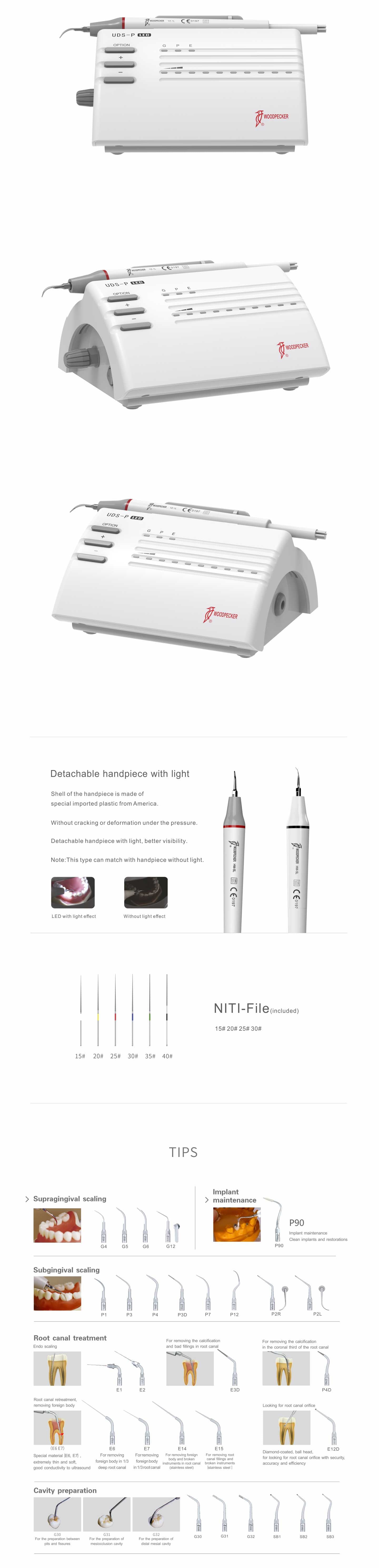 ATOMO Dental Woodpecker Piezo Ultrasonic Scaler (UDS-P LED)