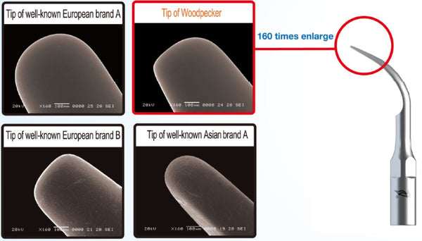Woodpecker ultrasonic scaler tips have best quality, distributed by ATOMO Dental