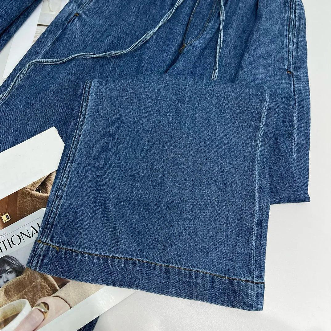 Comfy High-Waist Denim Set - Trendy Mix