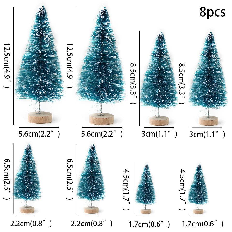 8PCS Mini Christmas Pine Trees for Home Decoration - Trendy Mix
