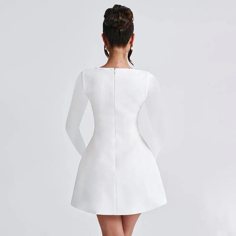 Sleek Square Neck Mini Dress - Trendy Mix