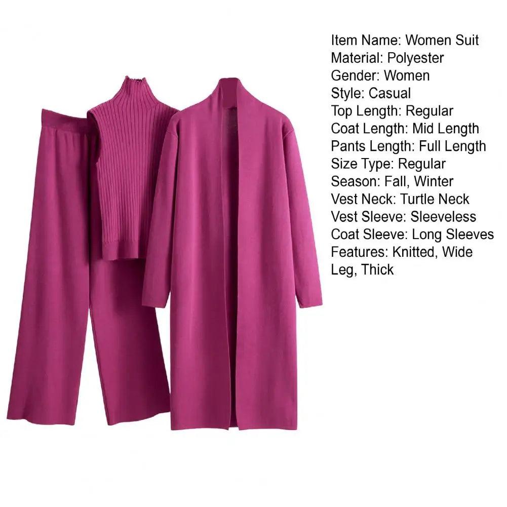 Elastic Waist Wide-Leg Pants 3-Piece Set - Trendy Mix