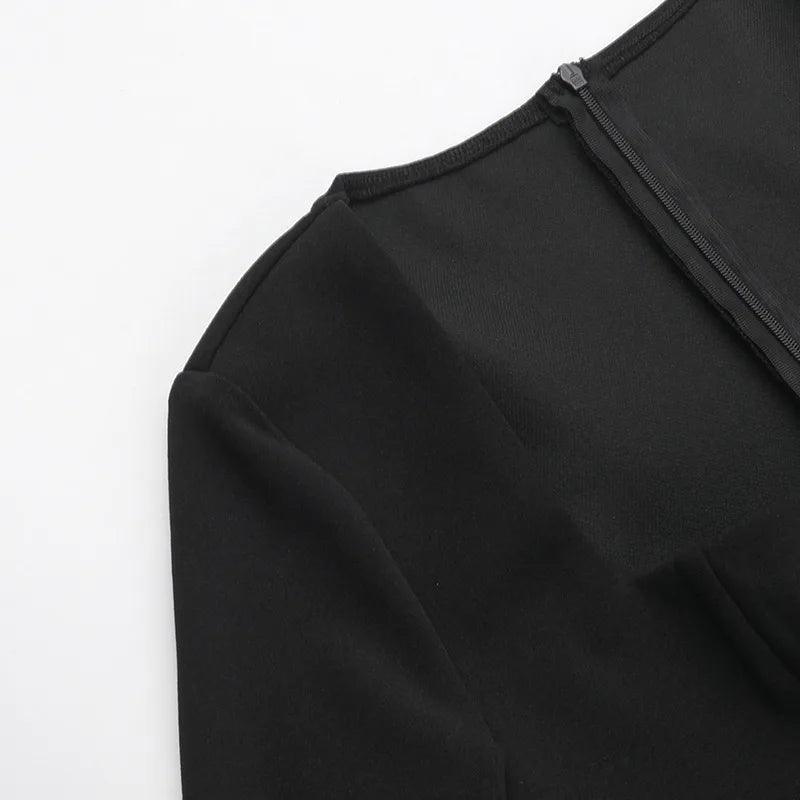 Sleek Square Neck Mini Dress - Trendy Mix