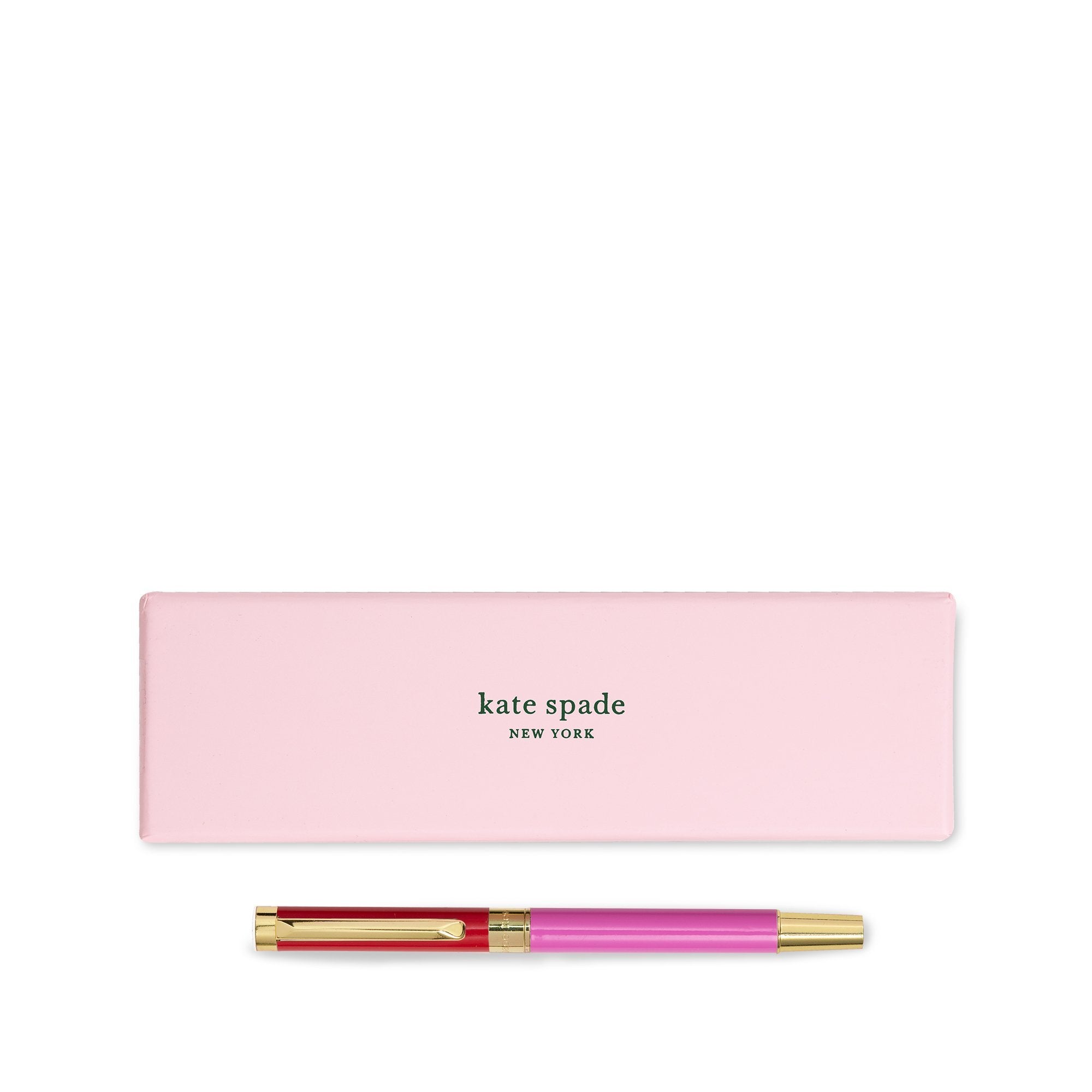 Kate Spade New York Ballpoint Pen, Red and Pink Colorblock - Lifeguard Press