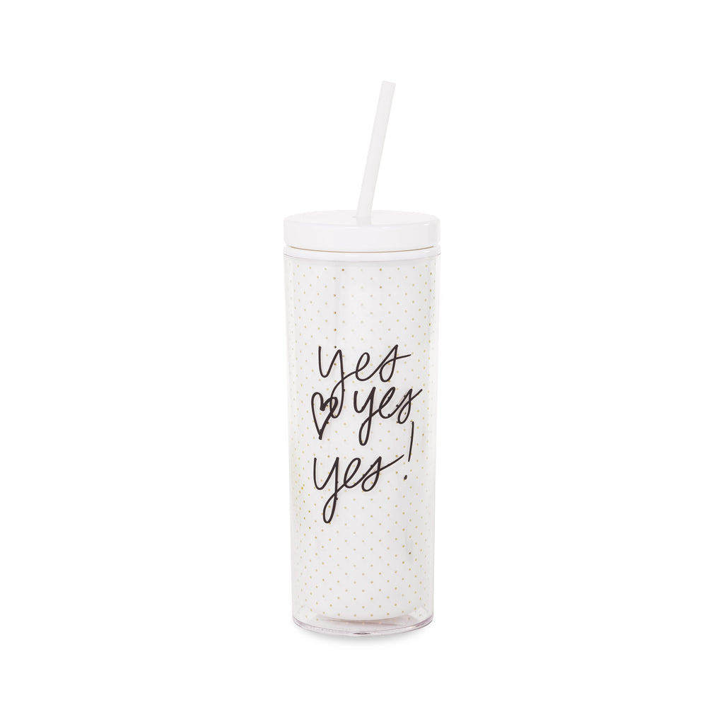 Kate Spade New York Acrylic Tumbler with Straw, Yes Yes Yes - Lifeguard  Press