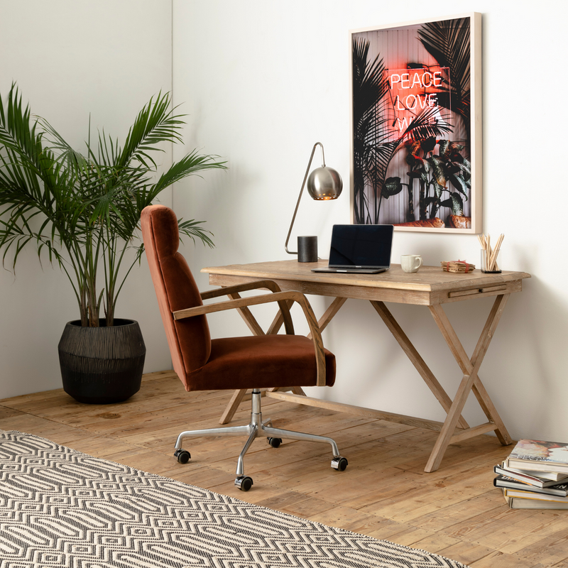 Bowery Marble and Reclaimed Wood Desk