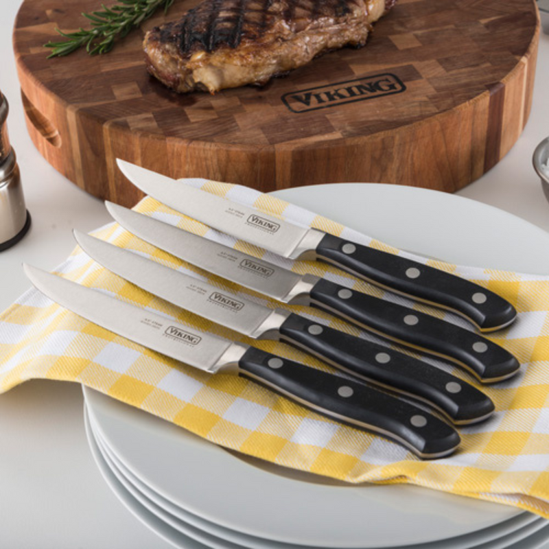 Viking Steakhouse Pakka Wood Steak Knife 6 Piece Set, Red