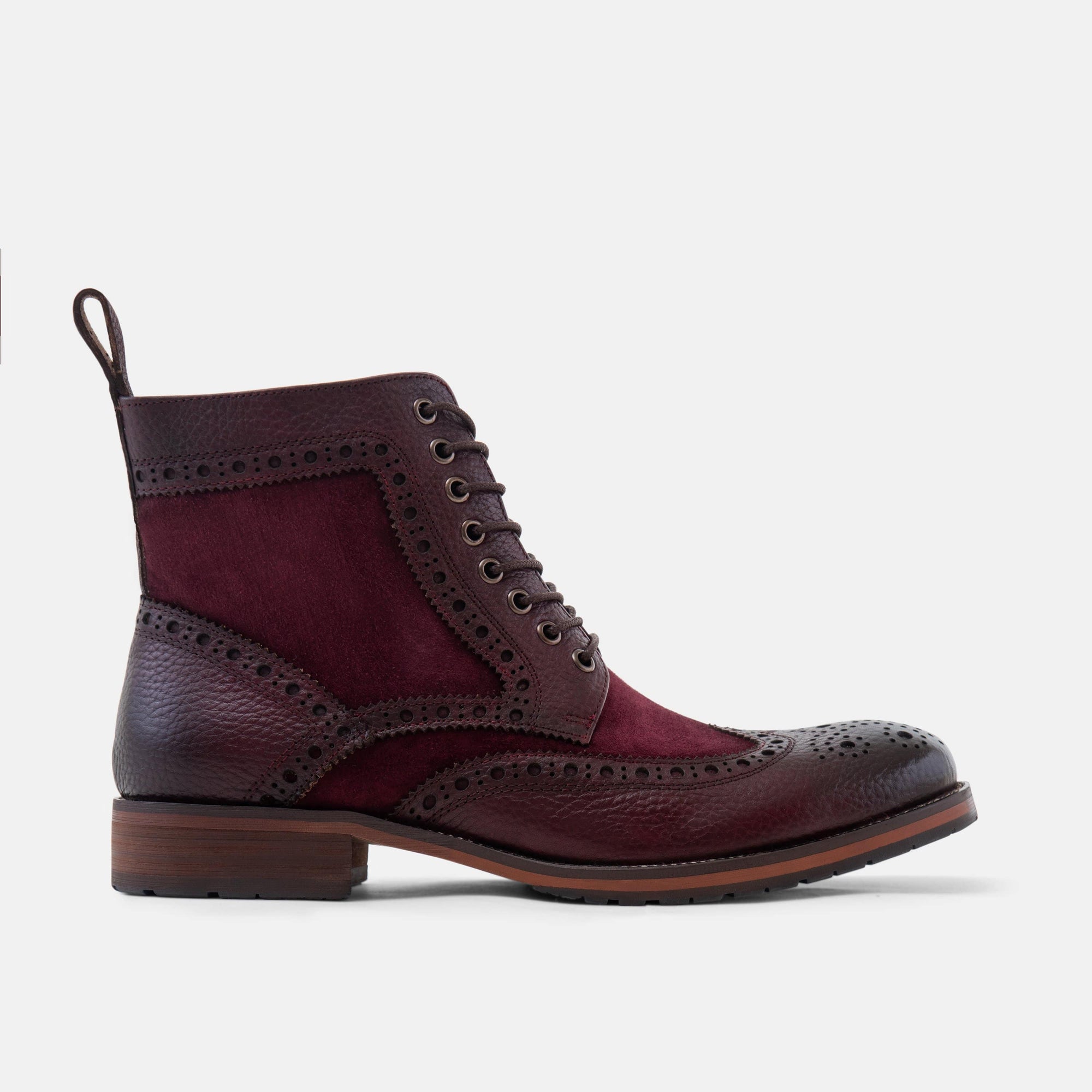 burgundy combat boots