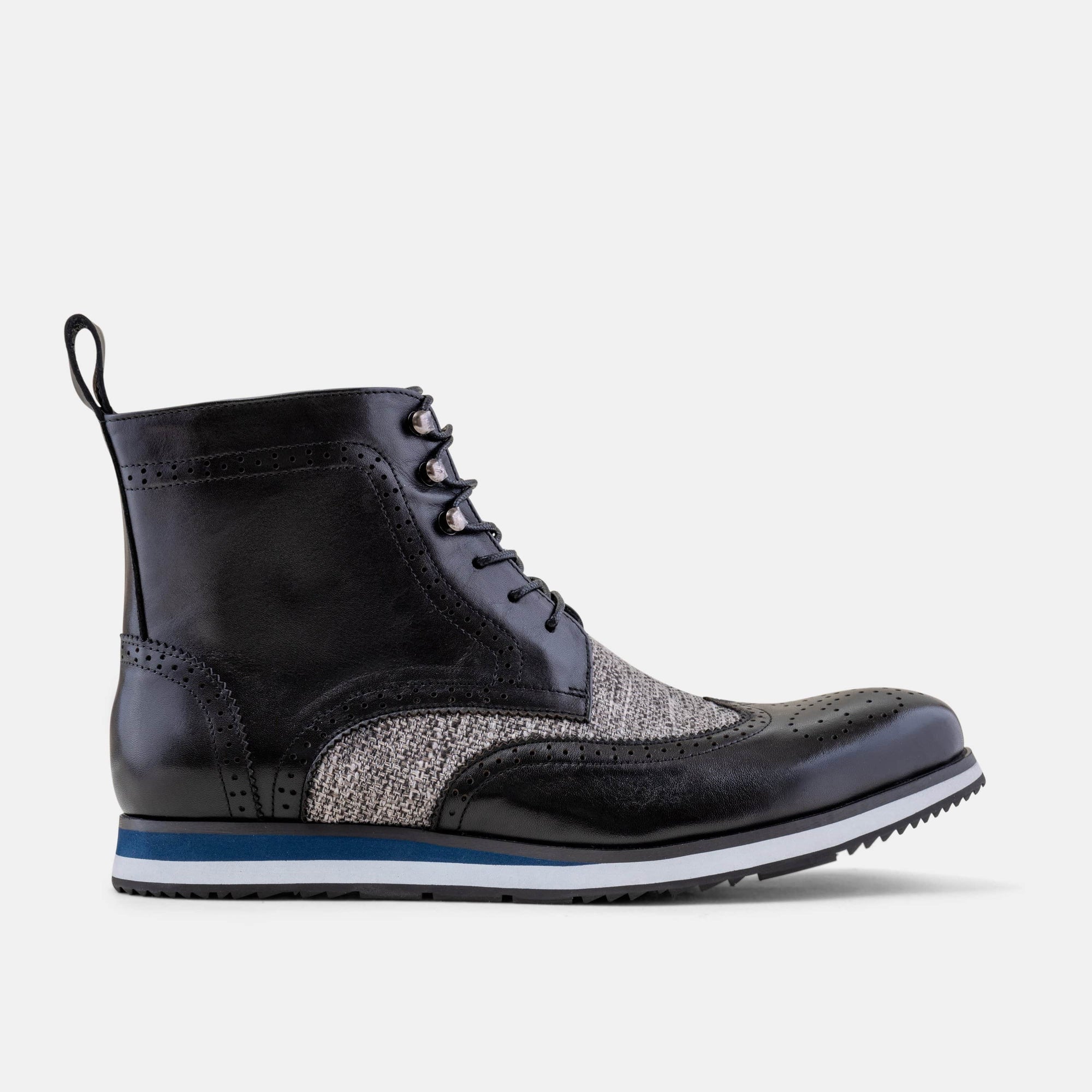 black wingtip boots